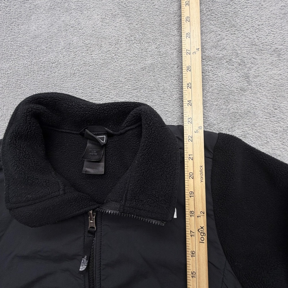 The North Face Jacket Youth Large Black Fleece Zip Pockets Casual Hiking‎ Logo - Picture 7 of 9